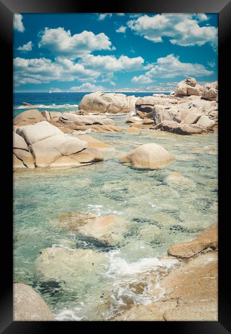 magnificent glimpse of the sea in Sardinia Framed Print by federico stevanin