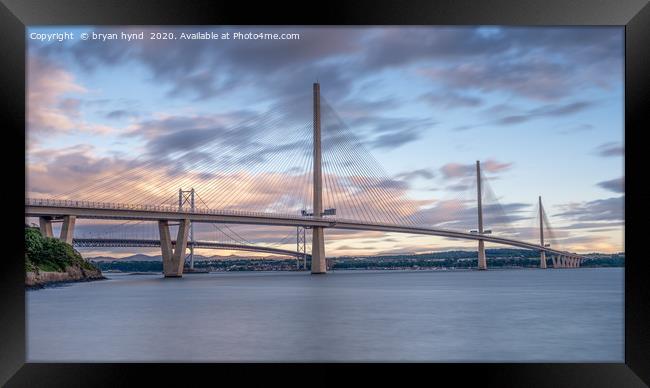 Queensferry Crossing Panorama  Framed Print by bryan hynd