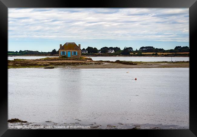 Breton house in the middle of the sea at low tide Framed Print by Jordi Carrio