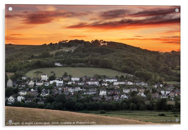 Brading Sunset Isle Of Wight Acrylic by Wight Landscapes