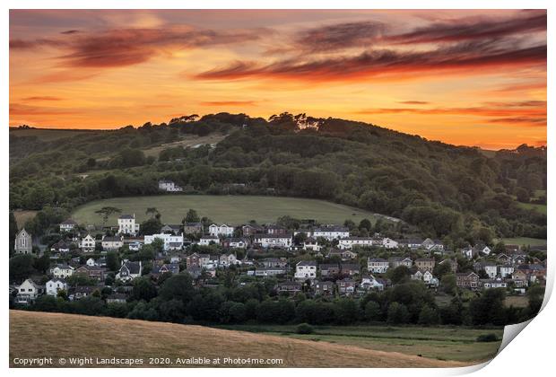 Brading Sunset Isle Of Wight Print by Wight Landscapes