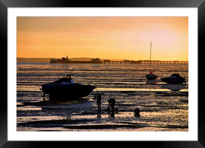 Thorpe Bay Sunset Southend on Sea Essex Framed Mounted Print by Andy Evans Photos
