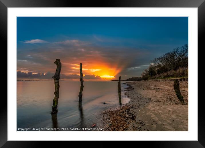 Woodside Bay Sunrise Isle Of Wight Framed Mounted Print by Wight Landscapes