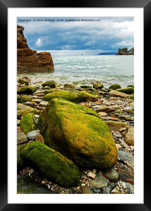 rocky beach cornwall Framed Mounted Print by Kevin Britland