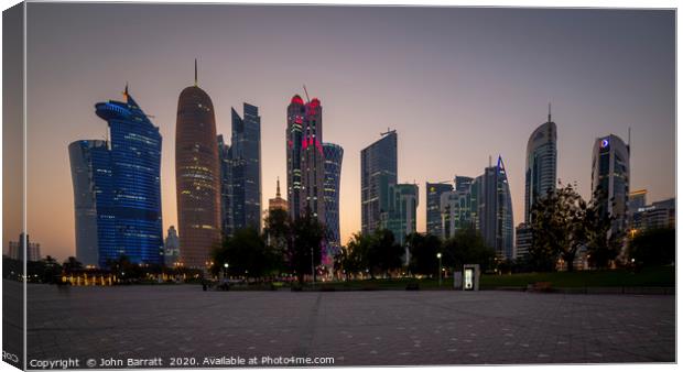 Doha Skyline Canvas Print by John Barratt