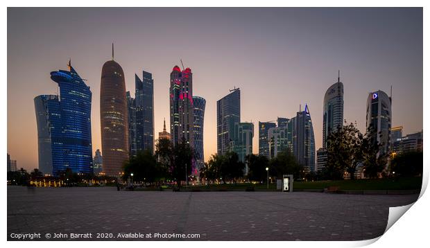 Doha Skyline Print by John Barratt