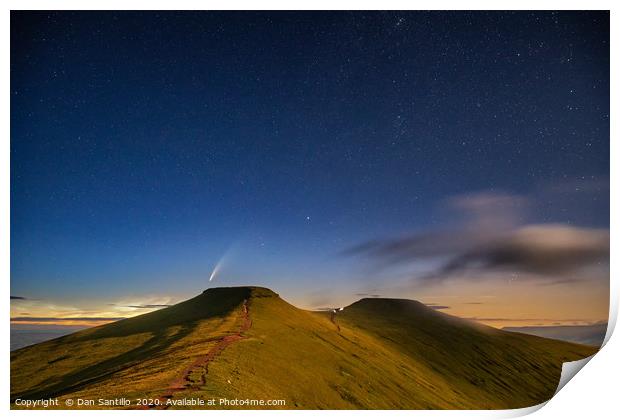 Comet NEOWISE over Corn Du and Pen y Fan in the Br Print by Dan Santillo