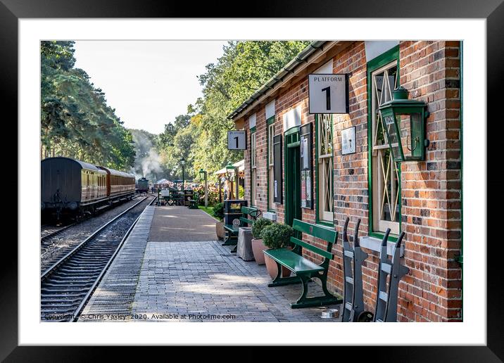 The end of the Poppy Line at Holt train station Framed Mounted Print by Chris Yaxley