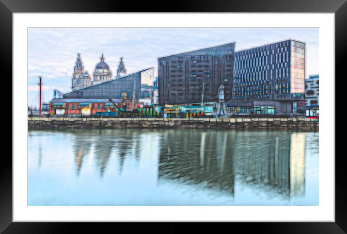 Reflections of the Liverpool skyline in Canning Do Framed Mounted Print by Jason Wells