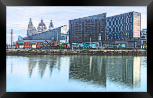 Reflections of the Liverpool skyline in Canning Do Framed Print by Jason Wells