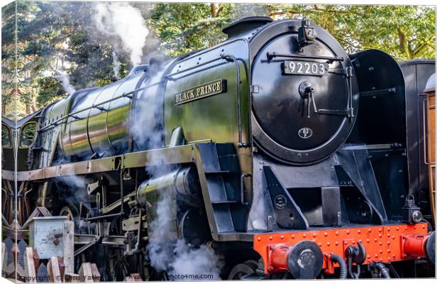 The Black Prince steam train in Norfolk Canvas Print by Chris Yaxley