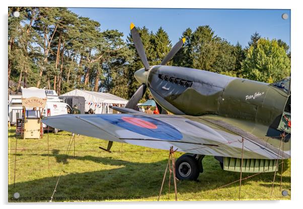 A vintage WW2 Spitfire plane on display  Acrylic by Chris Yaxley