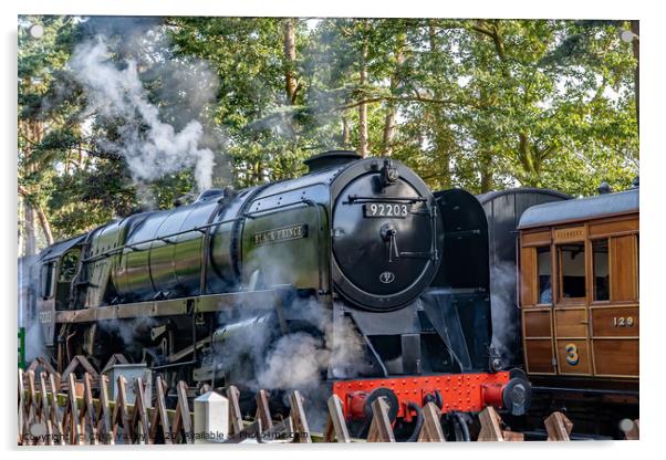 The Black Prince steam locomotive Acrylic by Chris Yaxley