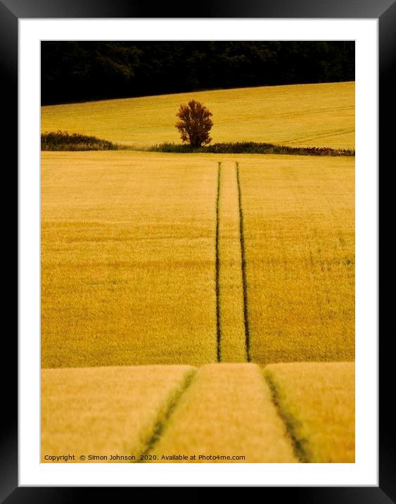 Track and tree Framed Mounted Print by Simon Johnson