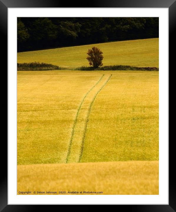 Tree and tracks Framed Mounted Print by Simon Johnson