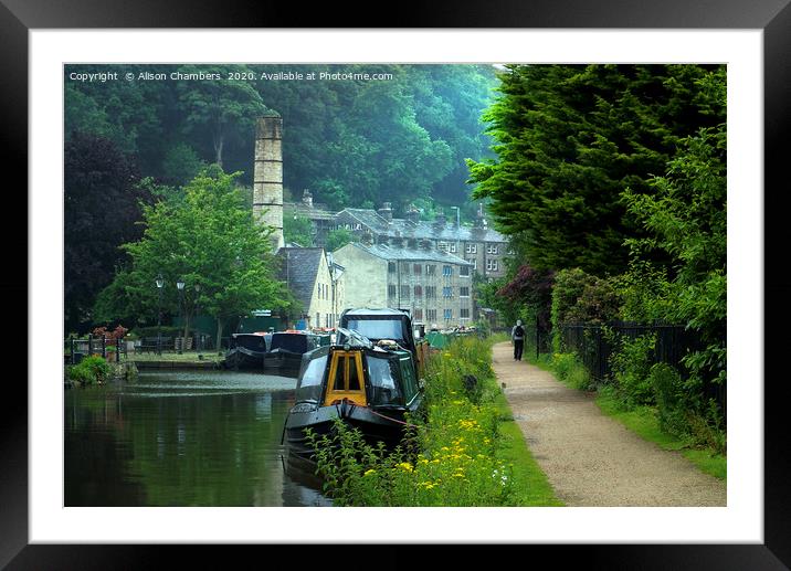 Rochdale Canal, Hebden Bridge Framed Mounted Print by Alison Chambers