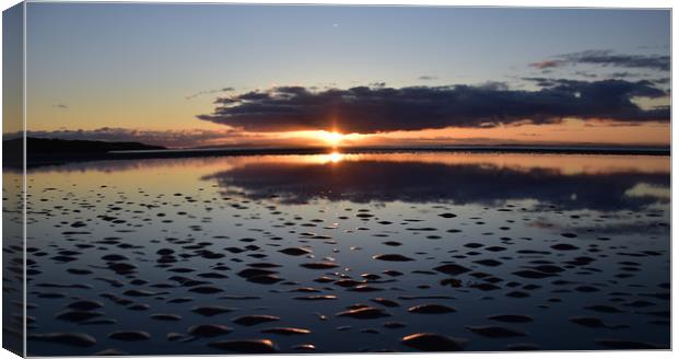 Sunrise at Cappagh beach with comet NEOWISE Canvas Print by barbara walsh