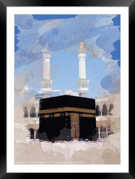 Watercolour effects on Khana Kaaba Framed Mounted Print by Zahra Majid