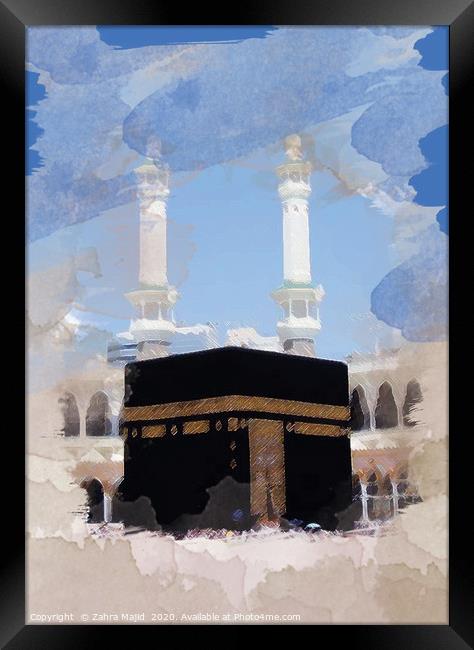 Watercolour effects on Khana Kaaba Framed Print by Zahra Majid