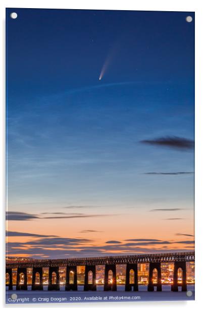 Comet Neowise over Dundee Acrylic by Craig Doogan