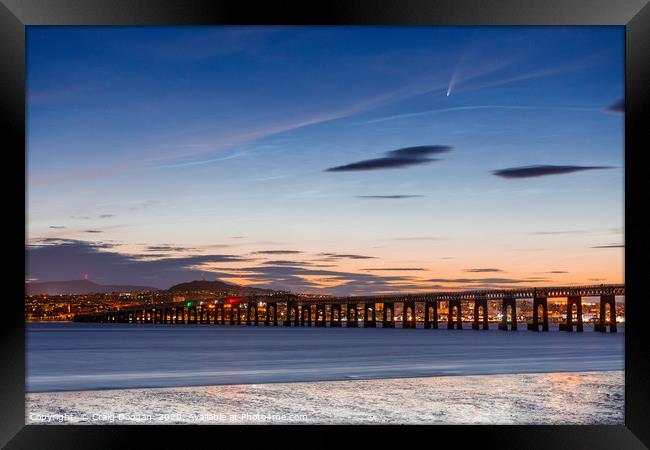 Comet Neowise - Dundee City Framed Print by Craig Doogan