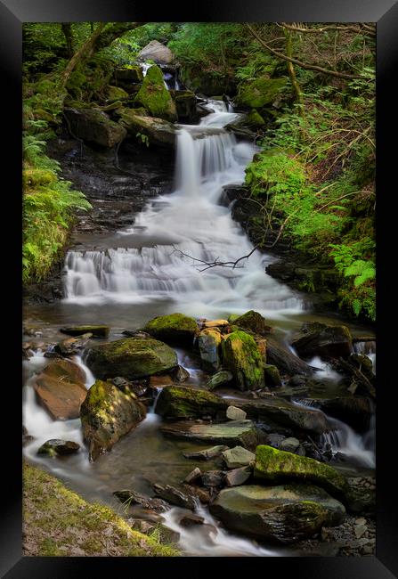 The main waterfall at Melincourt Brook Framed Print by Leighton Collins
