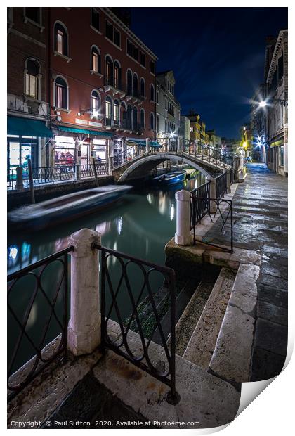 Venice by Night Print by Paul Sutton