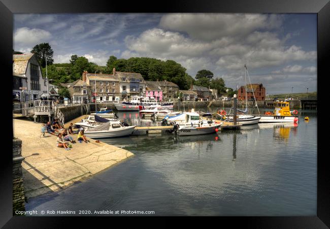 Padstow Harbour Reflected Framed Print by Rob Hawkins