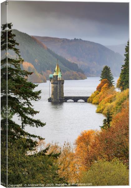 Autumn at Lake Vyrnwy Canvas Print by Andrew Ray
