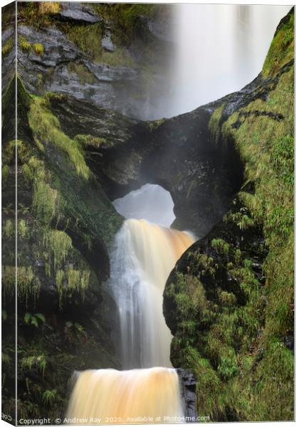 The arch (Pistyll Rhaeadr) Canvas Print by Andrew Ray