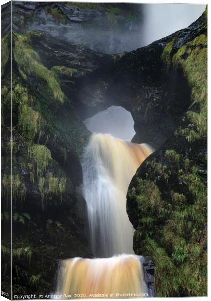 Pistyll Rhaeadr Arch Canvas Print by Andrew Ray