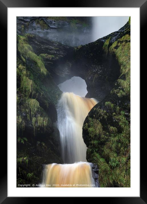 Pistyll Rhaeadr Arch Framed Mounted Print by Andrew Ray