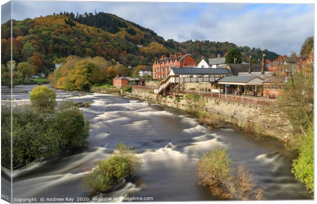 Morning light at Llangollen Canvas Print by Andrew Ray
