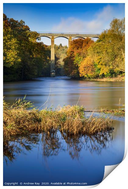 Autumn at the Pontcysyllte Aqueduct Print by Andrew Ray