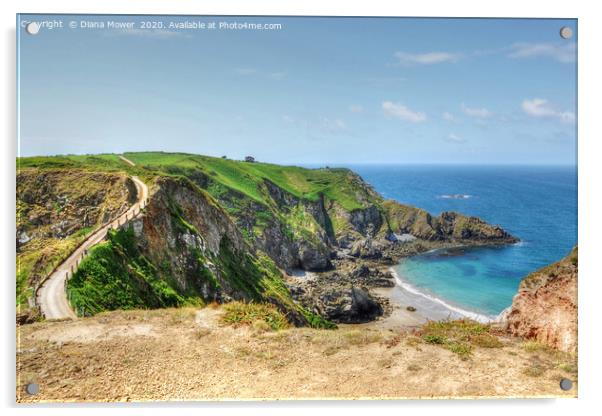 La Coupee and La Grande Greve Beach Sark Guernsey  Acrylic by Diana Mower