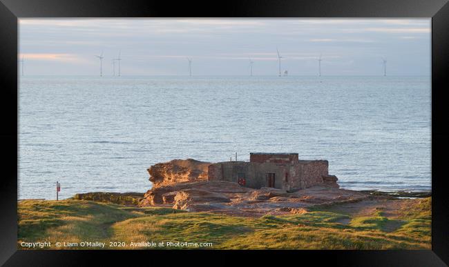 Hilbre Island Lifeboat Station in the Evening Sun Framed Print by Liam Neon