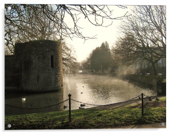 Bishops palace on Misty waters. Acrylic by Heather Goodwin