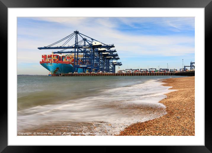 Landguard Point Beach (Felixstowe) Framed Mounted Print by Andrew Ray