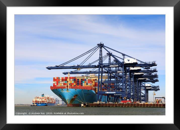 Felixstowe Container Port Framed Mounted Print by Andrew Ray