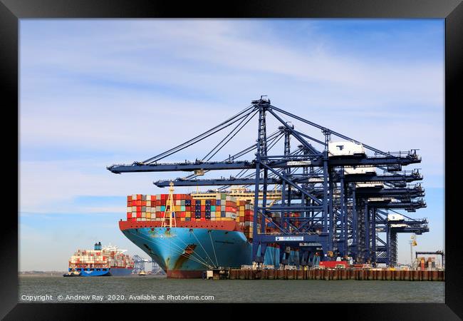 Felixstowe Container Port Framed Print by Andrew Ray