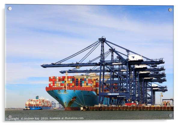 Felixstowe Container Port Acrylic by Andrew Ray