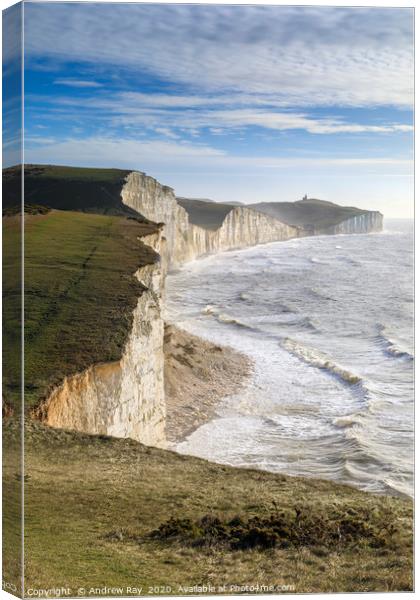 Seven Sisters and Beachy Head Canvas Print by Andrew Ray