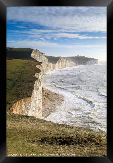 Seven Sisters and Beachy Head Framed Print by Andrew Ray