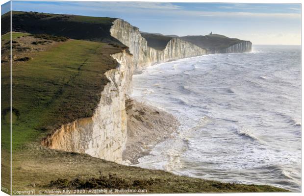 Beachy Head from the Seven Sisters Canvas Print by Andrew Ray