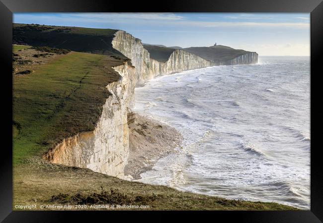 Beachy Head from the Seven Sisters Framed Print by Andrew Ray