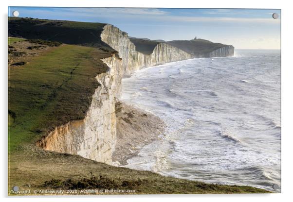 Beachy Head from the Seven Sisters Acrylic by Andrew Ray