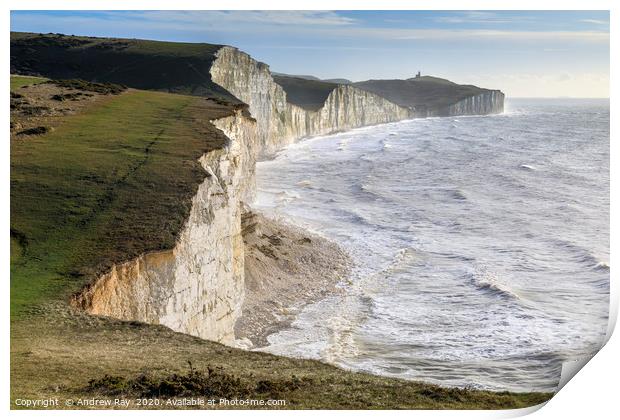 Beachy Head from the Seven Sisters Print by Andrew Ray