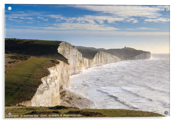 Clifftop view (Seven Sisters) Acrylic by Andrew Ray