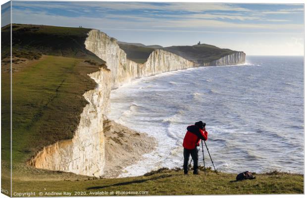 Photographer capturing the Seven Sisters Canvas Print by Andrew Ray