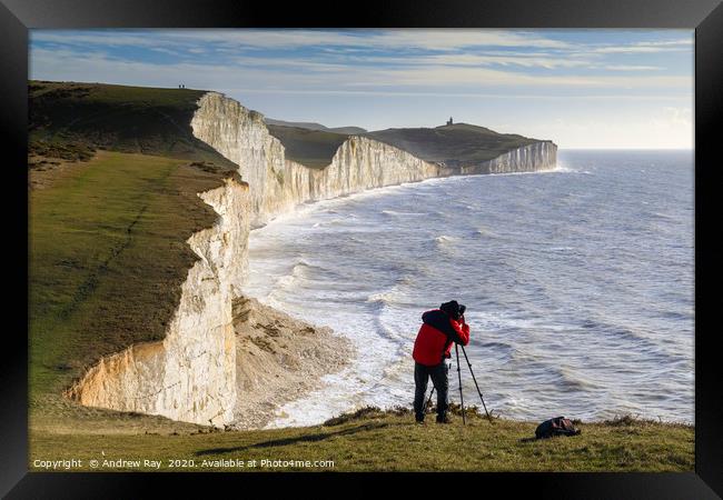 Photographer capturing the Seven Sisters Framed Print by Andrew Ray